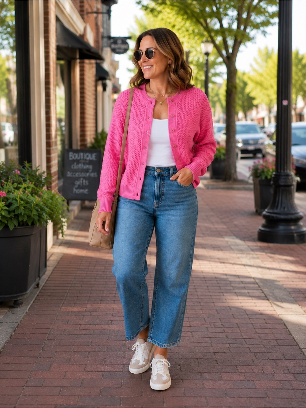🩷 LAVENDER J Fuschia Pink Button-Up Cardigan - Picture 2 of 8